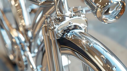 Chrome-finished bicycles blending high performance with striking aesthetics - obrazy, fototapety, plakaty