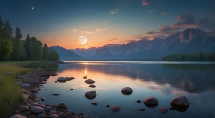 Moonrise over the Lake