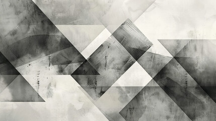 contemporary modern art design of an abstract watercolor illustration grey colored background with layered triangle and rectangle shapes 