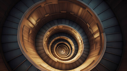 Obraz premium Spiral staircase in modern building, close-up view of spiral staircase