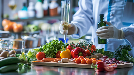 A Food Scientist Presenting research findings and recommendations to stakeholders, including food industry professionals, government agencies, and consumers