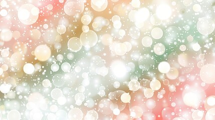 Abstract delicate bokeh background in coral pink, seafoam green, and pearl white colors