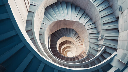 Spiral staircase in modern building, close-up view of spiral staircase