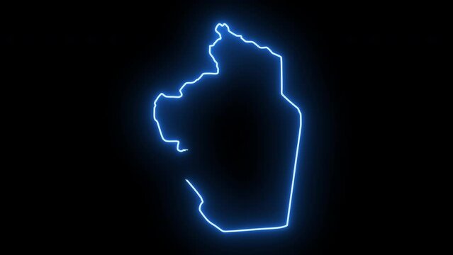 map of Riyadh in saudi arabia with glowing neon effect