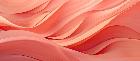A closeup of a pink wave on a white background resembling petals of a plant. The hues range from pale peach to magenta in the rose family, creating a satinlike pattern