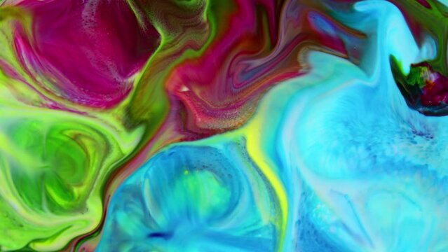 Abstract Colorful Galactic Sacral Liquid Ink Waves Texture Background.