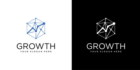 Letter GROW logo design template element elegant vector logotype for investment, finance, accounting, economy Graphic alphabet symbol