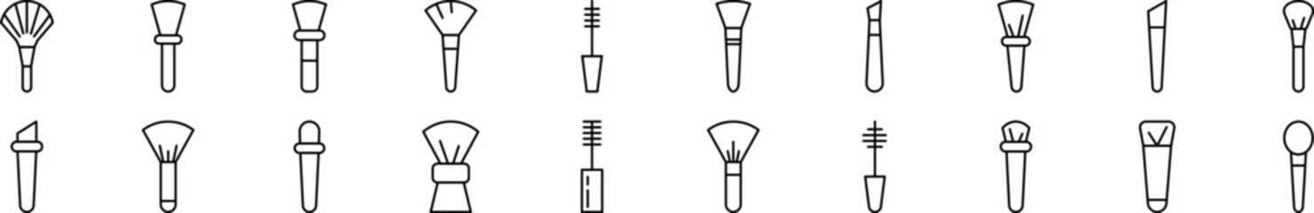 Cosmetic bottles line Icons collection. Editable stroke. Simple linear illustration for web sites, newspapers, articles book