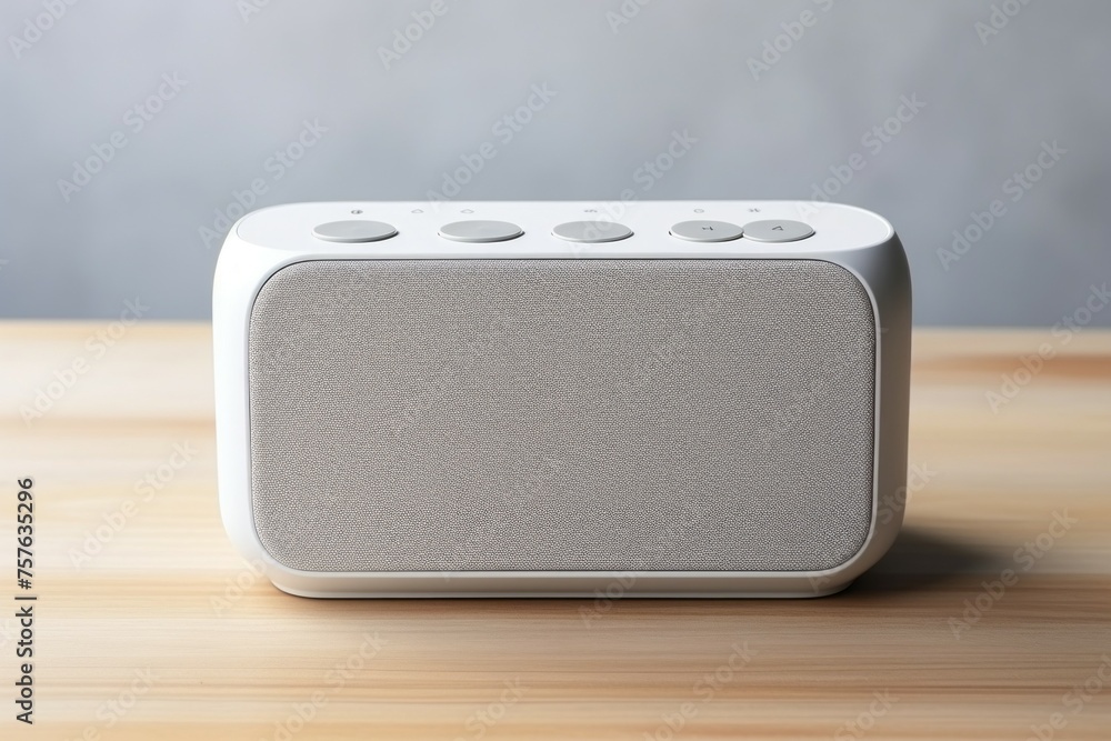 Poster smart speaker. background with selective focus and copy space