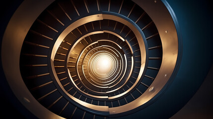 Abstract view of spiral staircase leading to unknown building height