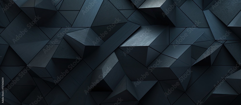 Poster the grey composite material flooring is covered with a pattern of dark triangles and rectangles. tin