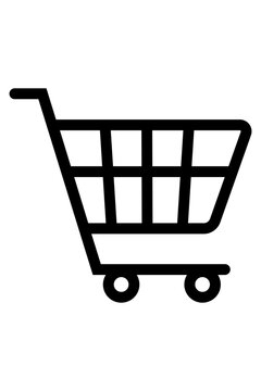 Shopping cart icon in black, shopping cart basket image, ecommerce shopping cart