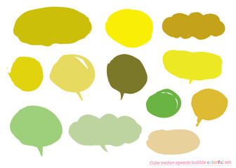 Cute vector speech bubble colorful set,Hand drawn set of speech bubbles with handwritten for book ,card, business, poster design. Vector illustration design for fashion fabrics, textile graphics