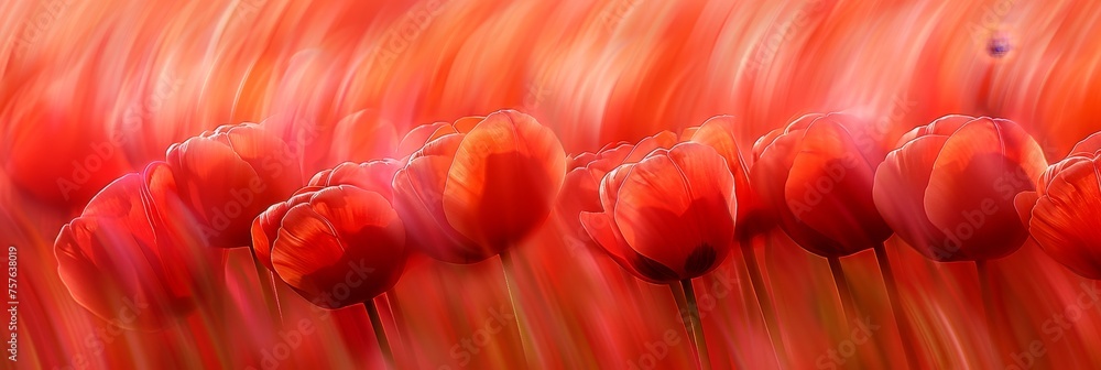 Poster Ethereal spring blooms pattern with sunlight and shadows, perfect for ads and web design