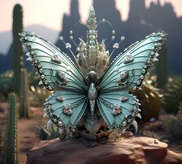 butterfly, jewelry, brooches, jewels, precious stones, gold, pink and turquoise shades, beautiful decorative figurines of insects