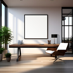 Indoor Poster Mockup in a Corporate Office