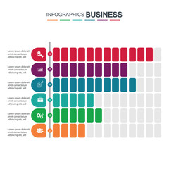 Infographic vector, graph. presentation. Business concepts, parts, steps, processes. Visualization of infographic data. Startup template. - Vector