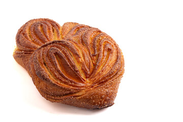 A Baked Heart Shaped Bun with Carmalized Sugar from Russia