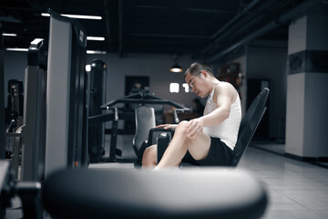 Bodybuilders work on their leg strength