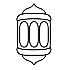 Outline Islamic Lantern Doodle Vector 