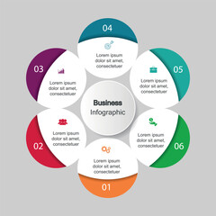 Six Stage Process Cycle Business Infographic