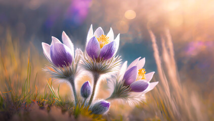 Wiosenne kwiaty sasanki