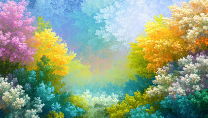 Fototapeta na wymiar Abstrakcyjne tło, kolorowe drzewa