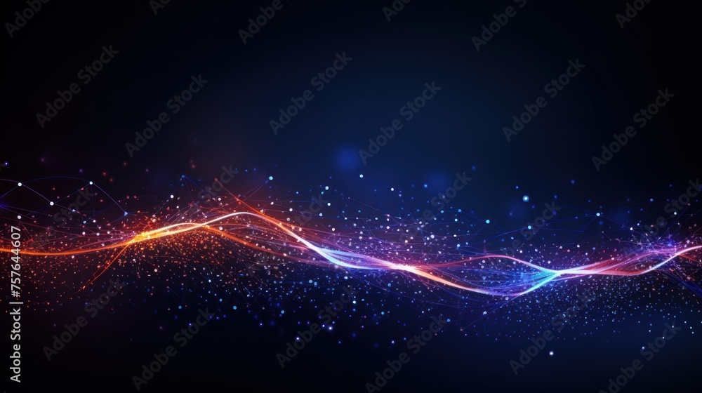 Poster technology particle abstract background