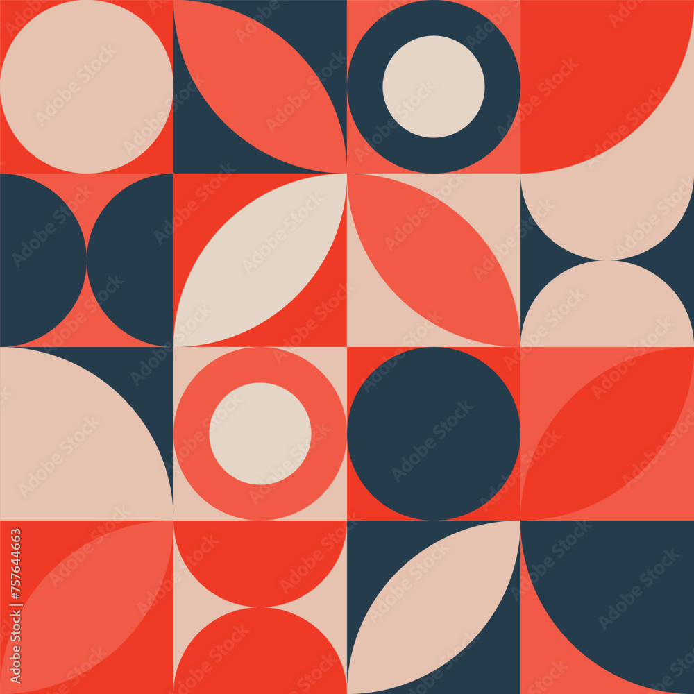 Poster seamless vector geometric color pattern background, retro color background.