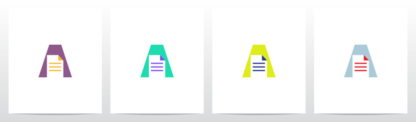 Paper Sheet Document on Letter Initial Logo Design A
