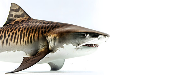 Tiger Shark Isolated on a White Background