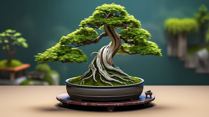 bonsai plant on table