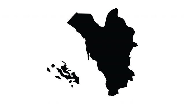 animation forming a map of Jazan in saudi arabia