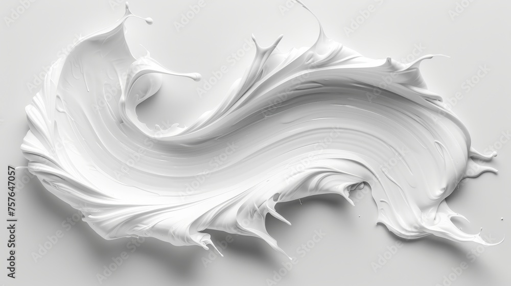 Poster white paint stroke isolated on clean white background for design projects and artistic concepts