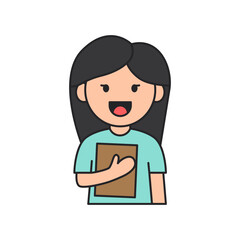 Cute nurse vector illustration in cartoon style.