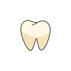 Tooth icon in flat style. 