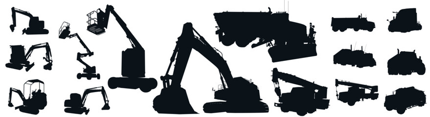 HIGHT QUALITY silhouette: Loader, Camion, Excavator