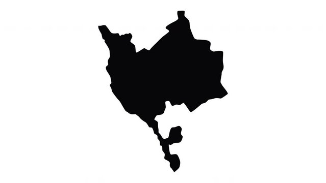 Animation forms a map of Mecca in Saudi Arabia