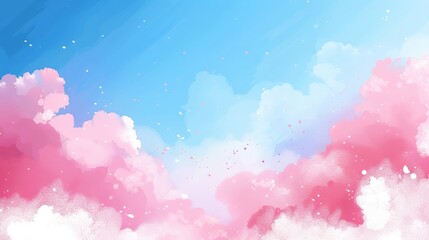 Tranquil spring sky with pale blue, ivory, and apricot clouds drifting gently  abstract background