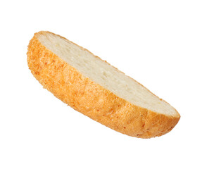 Half of fresh burger bun isolated on white