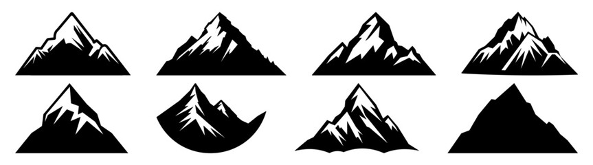 Mountain silhouette set vector design big pack of illustration and icon