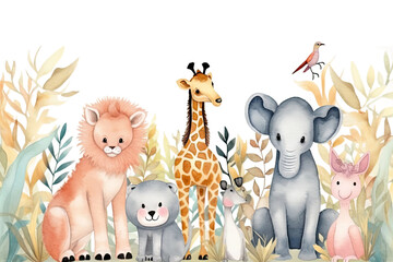 background animal Watercolor safari