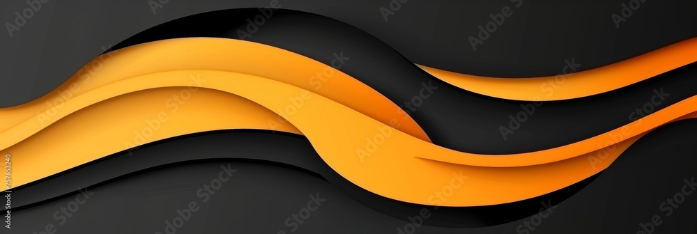 Poster dynamic 3d abstract background with vibrant black and orange tones for creative design projects