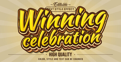 Editable text style effect - Winning Celebration text style theme.
