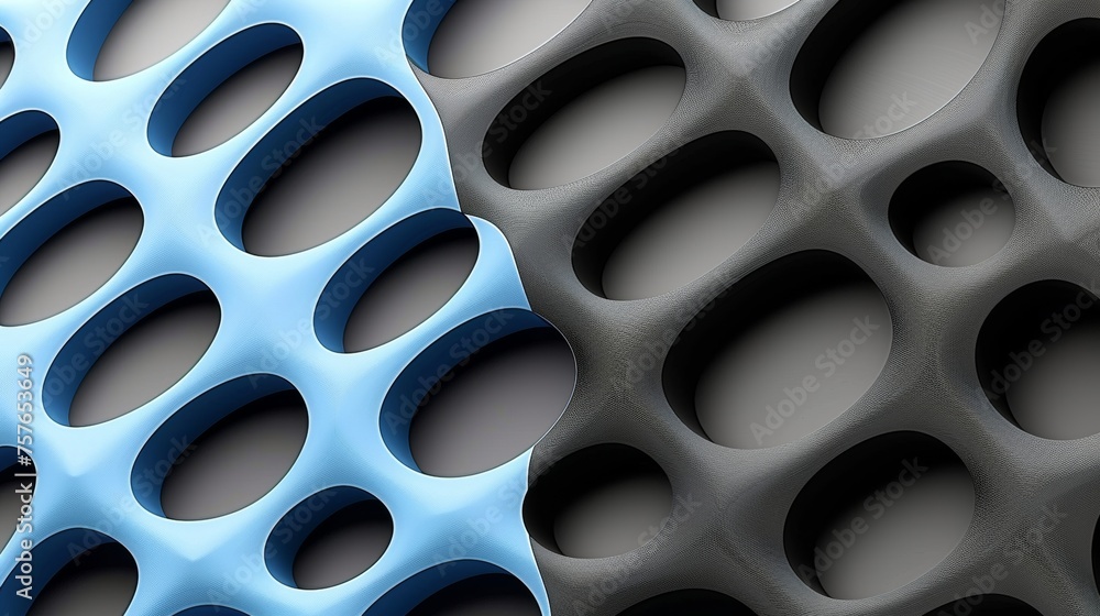Poster dynamic 3d abstract background with bright black and blue tones for design concepts