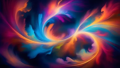 Schilderijen op glas abstract colorful fractal background © Iqra