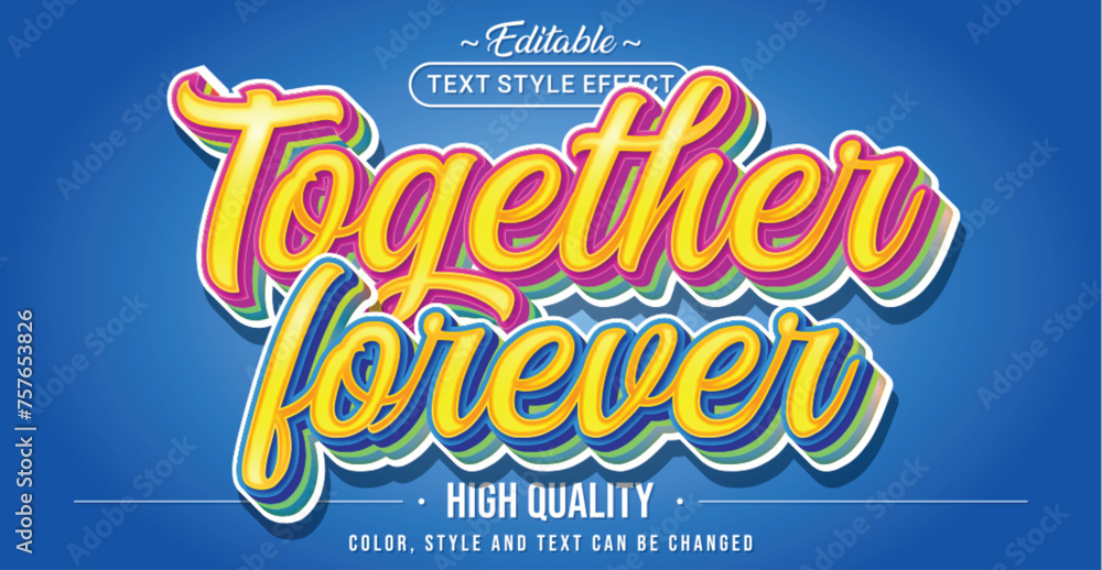 Poster Editable text style effect - Together Forever text style theme.