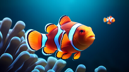 Obraz na płótnie Canvas clownfish on coral reef