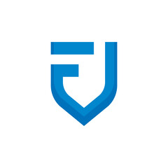 symbol of f with shield logo vector icon illustration