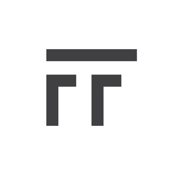 double f initial letter logo vector illustration